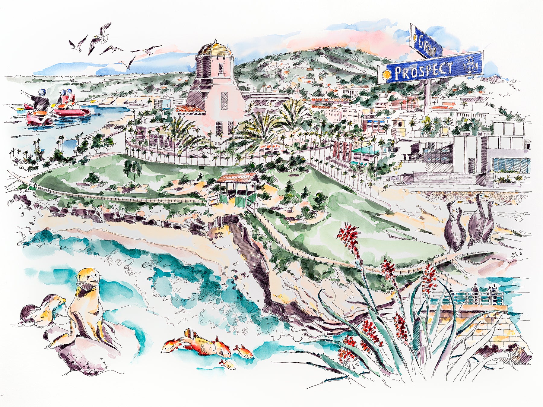 1,000 Piece La Jolla by the Sea Puzzle – La Valencia Hotel